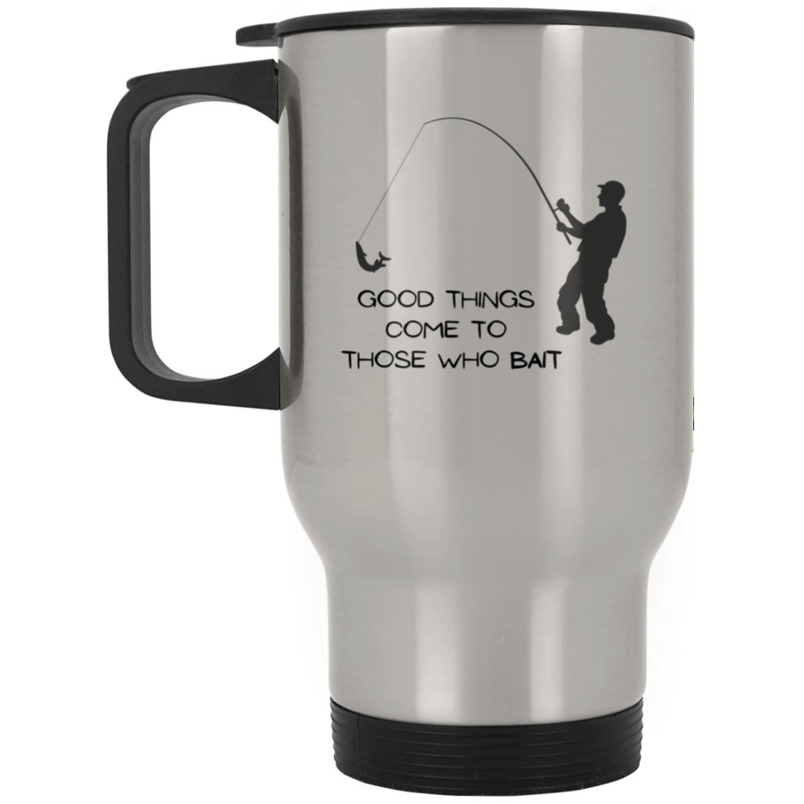 Fishing Bait Silver Stainless Travel Mug