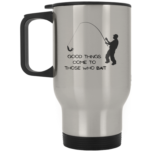 Fishing Bait Silver Stainless Travel Mug