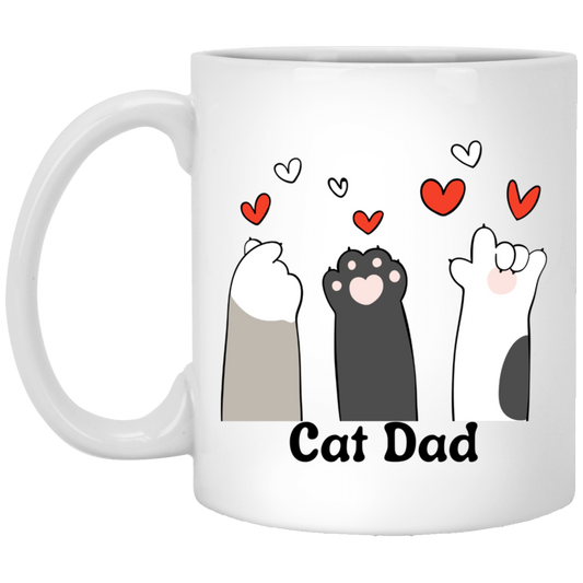 Cat Dad 11 oz. White Mug