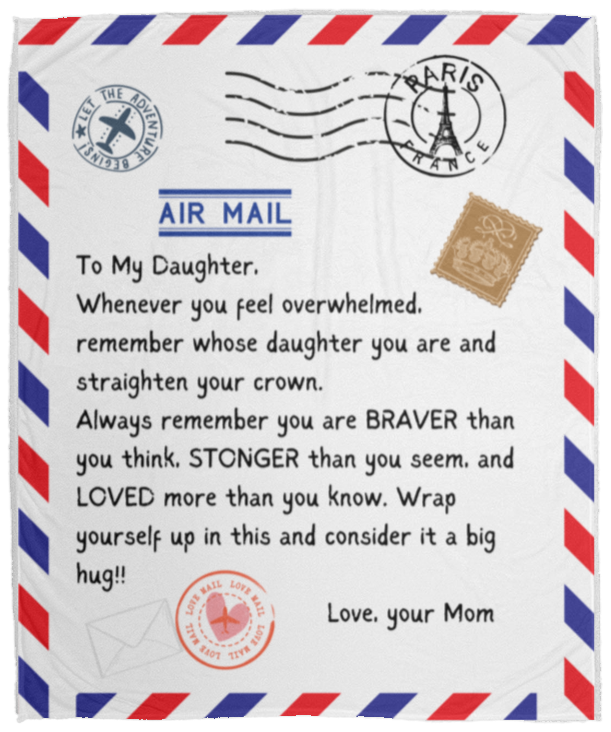 To My Daughter Airmail Blanket