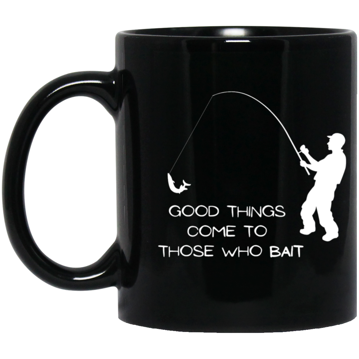 Fishing Bait 11OZ 11 oz. Black Mug