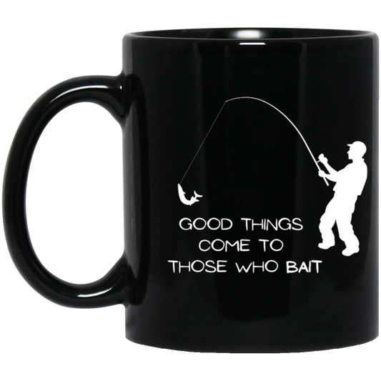 Fishing Bait 11OZ 11 oz. Black Mug