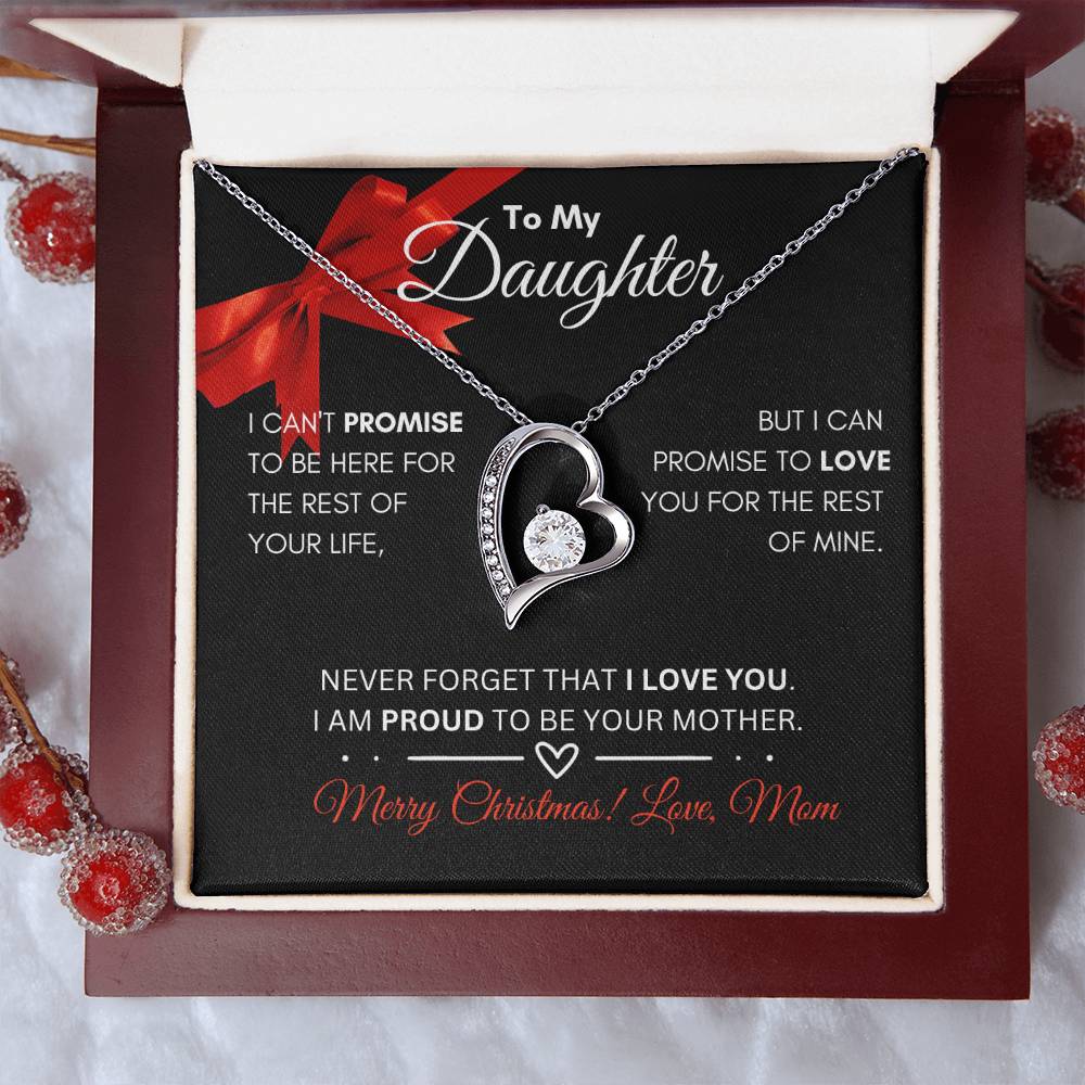 To My Daughter|Delicate Heart Necklace|Christmas From Mom