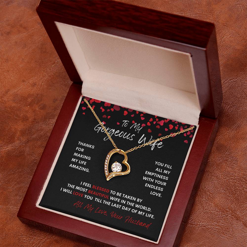 To My Gorgeous Wife|Forever Love Necklace|Valentine