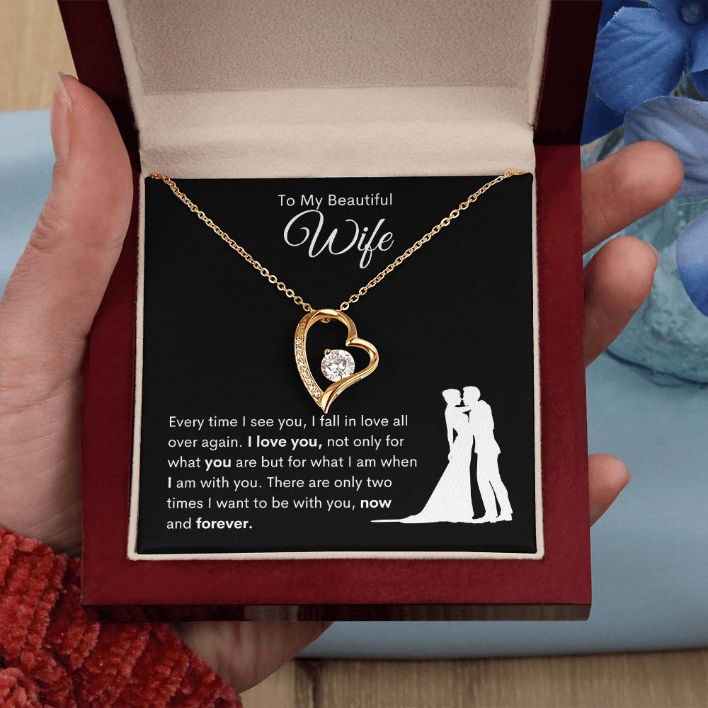 To My Beautiful Wife/Forever Love Necklace