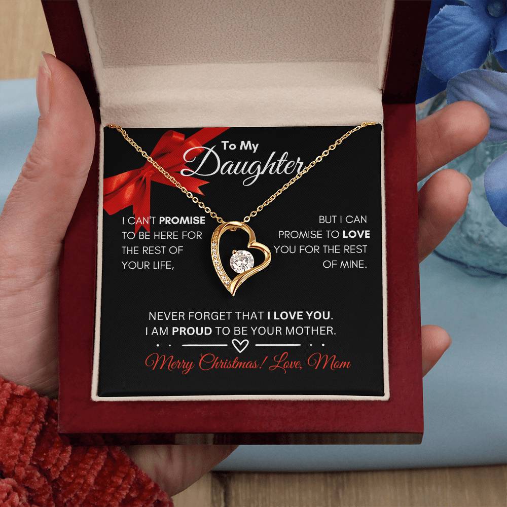 To My Daughter|Delicate Heart Necklace|Christmas From Mom