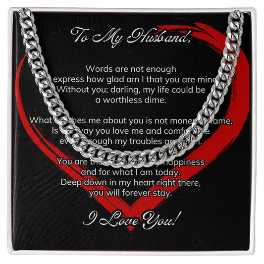 To My Husband|Cuband Link Necklace|Valentine