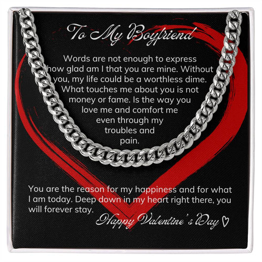 To My Boyfriend|Cuban Link Necklace|Valentine