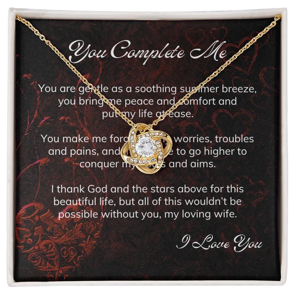 You Complete Me|Wife|Love Knot Necklace|Valentine