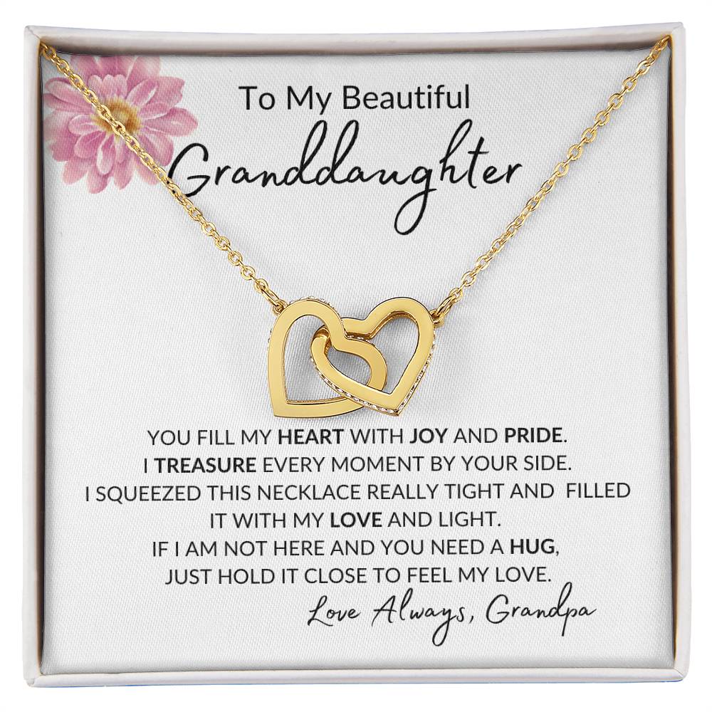 Granddaughter Necklace from Grandpa|Double Heart