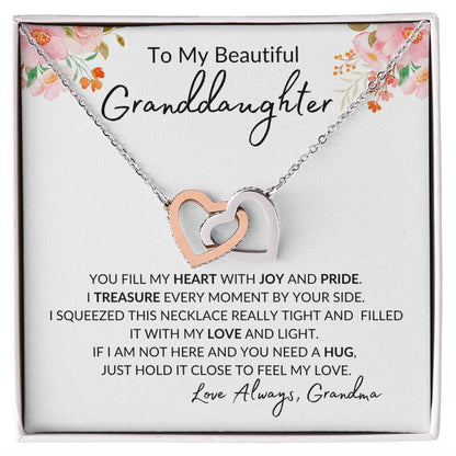 Granddaughter|Interlocking heart necklace