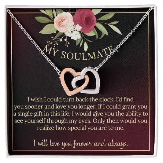 To My Soulmate|Interlocking Heart Necklace