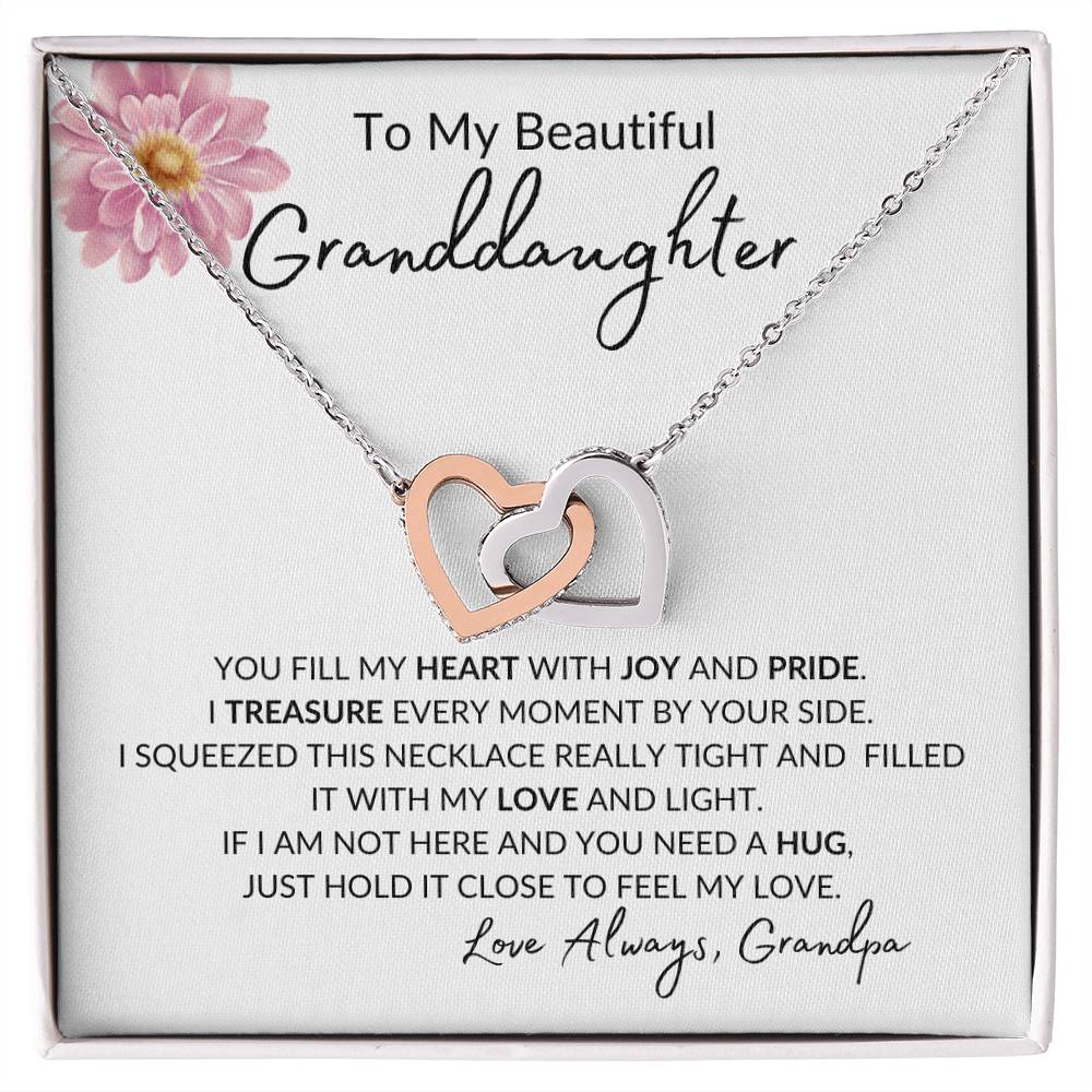 Granddaughter Necklace from Grandpa|Double Heart