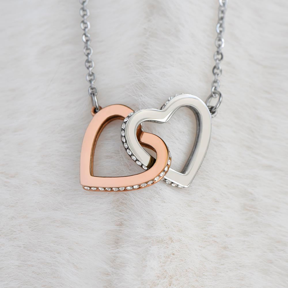 To My Beautiful Girlfriend|Interlocking Heart Necklace|Valentine