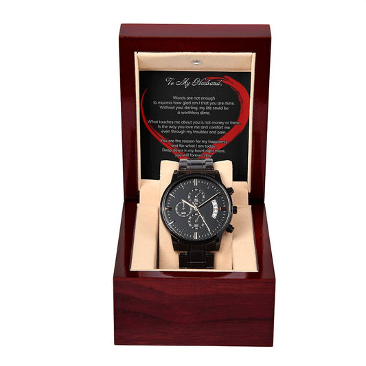 To My Husband|Customized Black Watch|Valentine