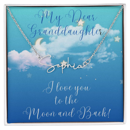 My Dear Granddaughter|Signature Name Necklace