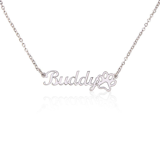 PAW Print Name Necklace|Personalized