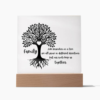 Family Tree Square Acrylic Plaque