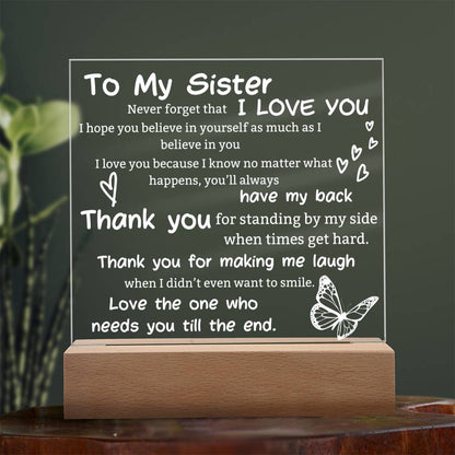 To My Sister Acrylic Plaque