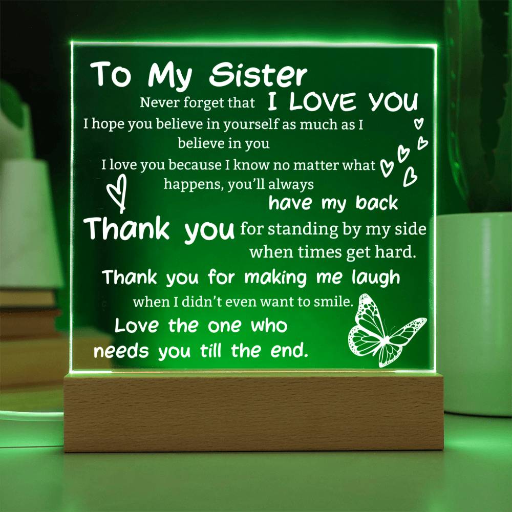 To My Sister Acrylic Plaque