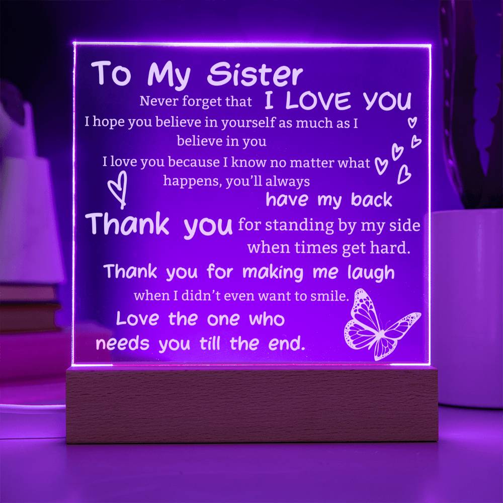 To My Sister Acrylic Plaque