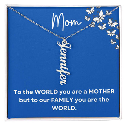 Mom Vertical Name Necklace|Personalized