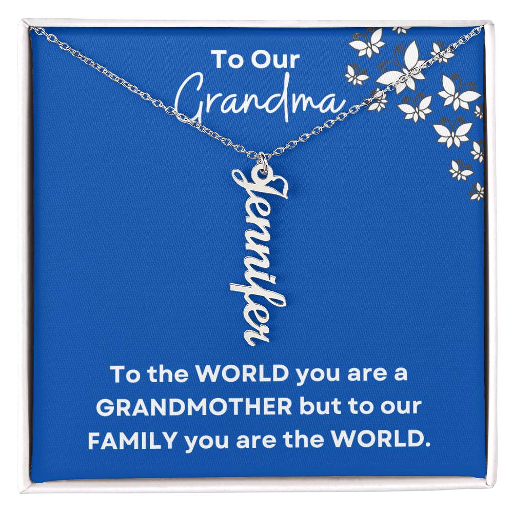 Grandma Vertical Name Necklace|Personalized