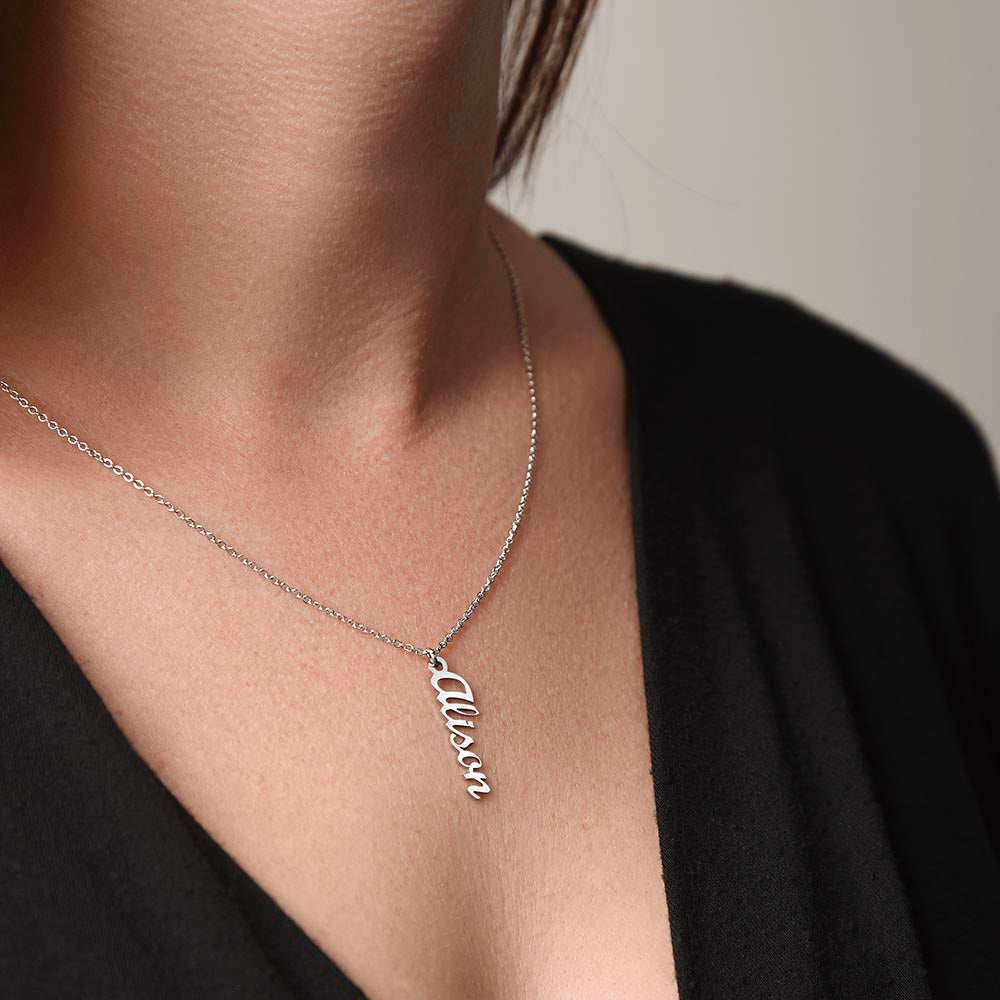 Mom Vertical Name Necklace|Personalized