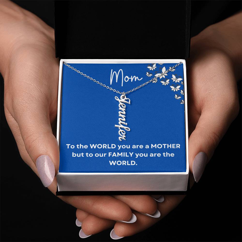 Mom Vertical Name Necklace|Personalized