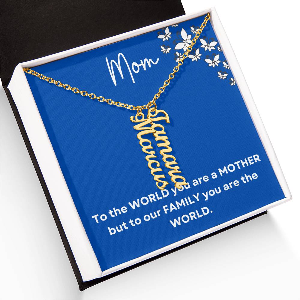 Mom Vertical Name Necklace|Personalized