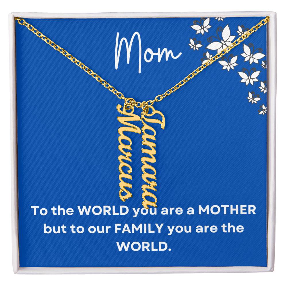 Mom Vertical Name Necklace|Personalized