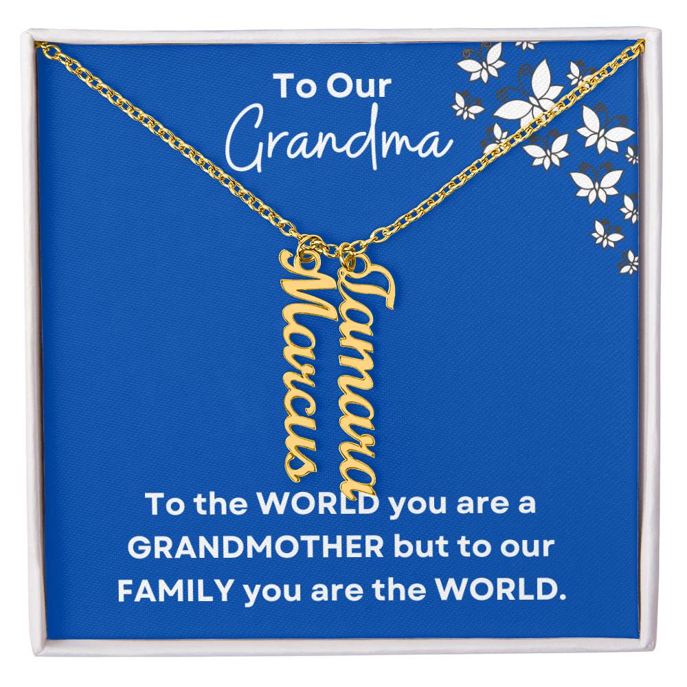 Grandma Vertical Name Necklace|Personalized