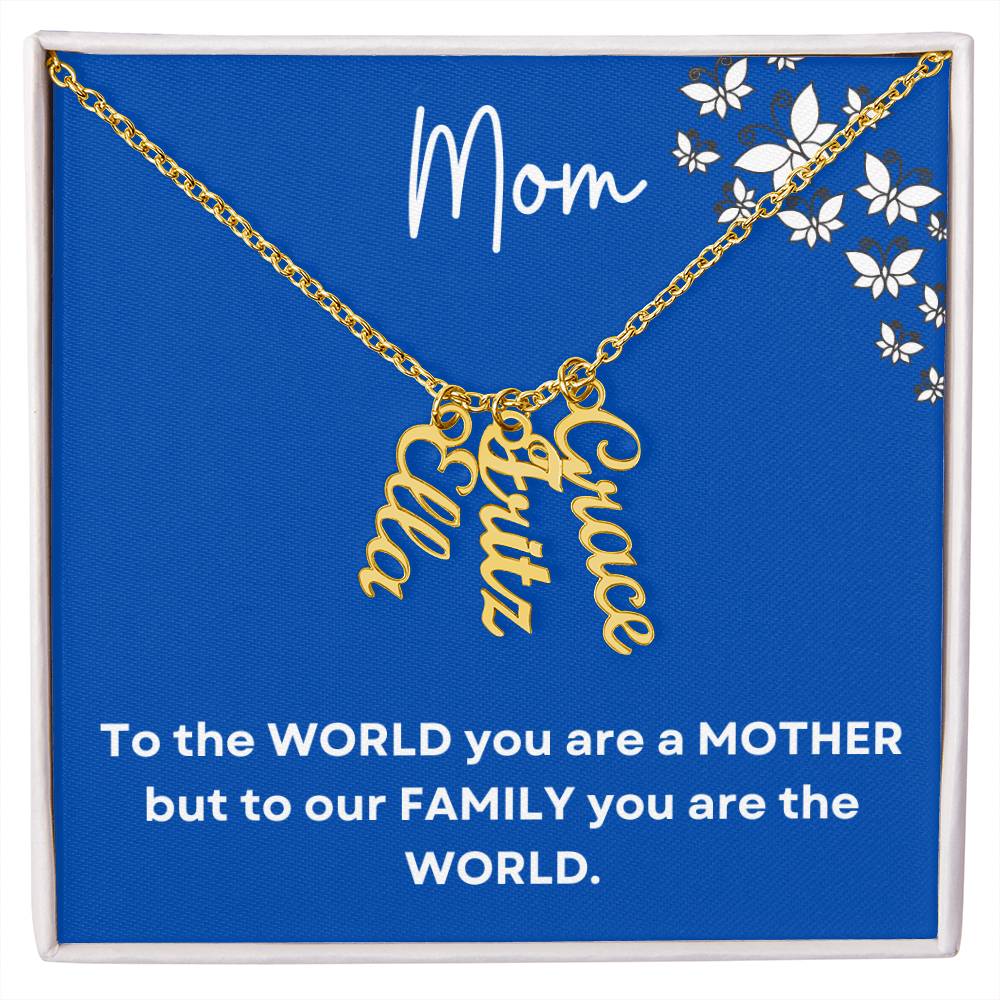 Mom Vertical Name Necklace|Personalized