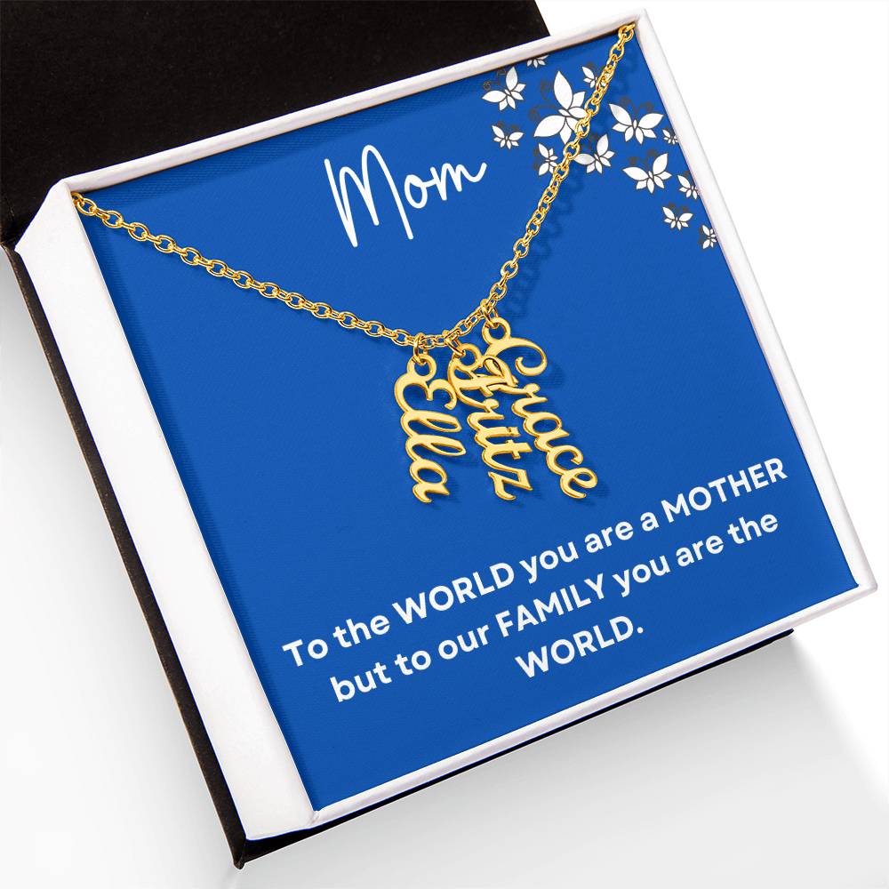 Mom Vertical Name Necklace|Personalized