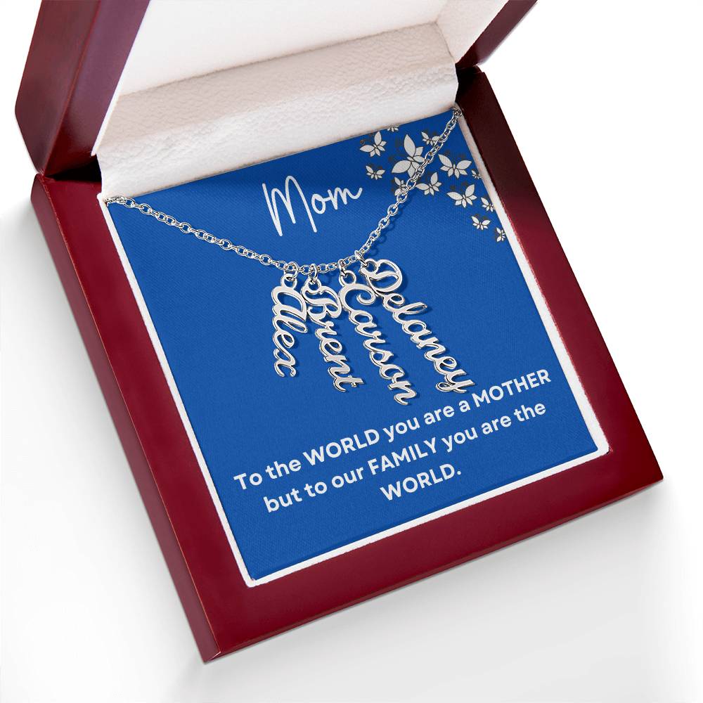 Mom Vertical Name Necklace|Personalized