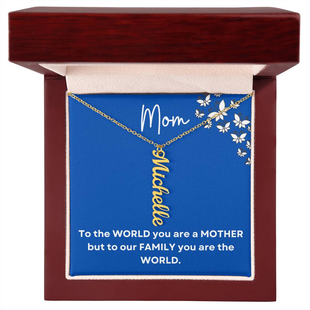 Mom Vertical Name Necklace|Personalized