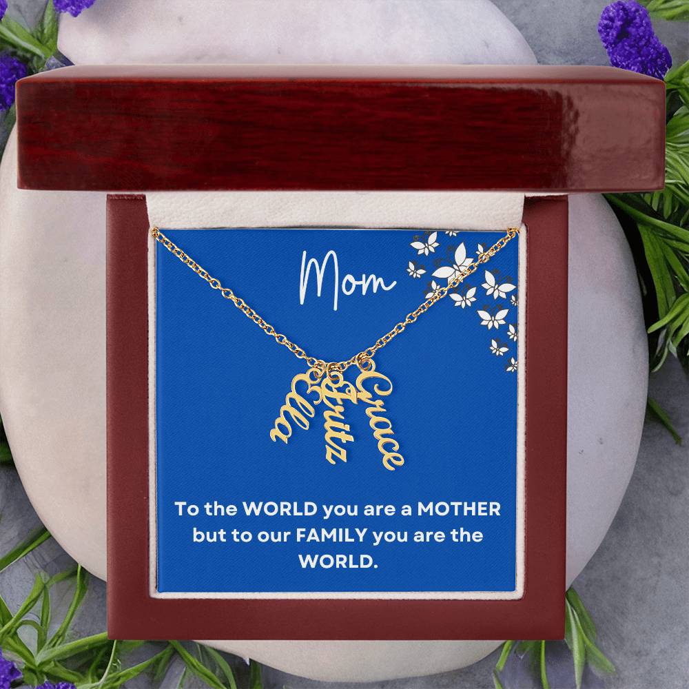 Mom Vertical Name Necklace|Personalized