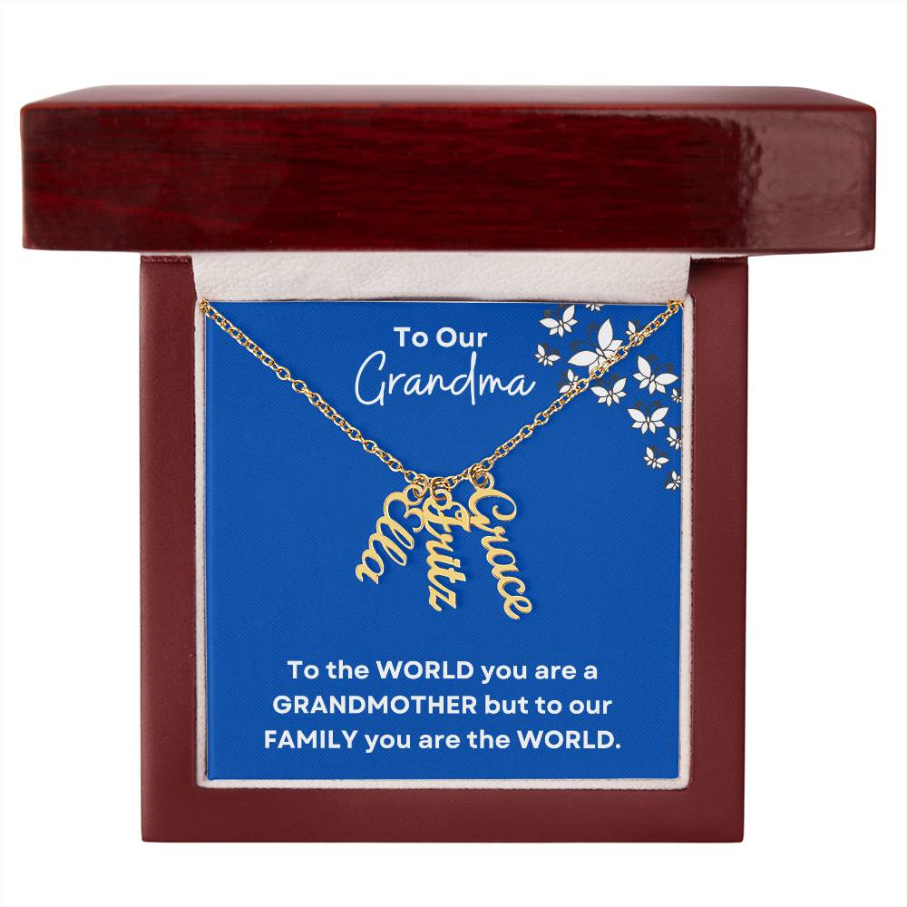 Grandma Vertical Name Necklace|Personalized