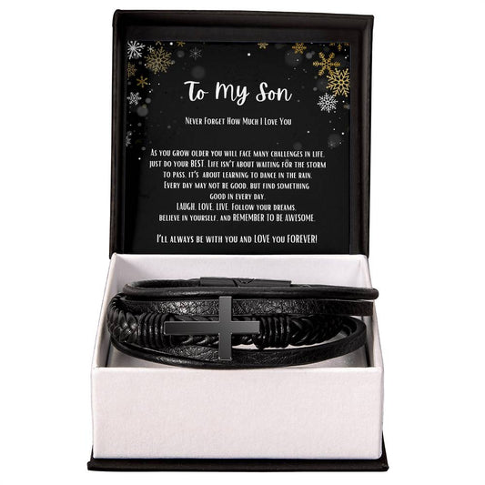 To My Son|Cross Bracelet|Christmas