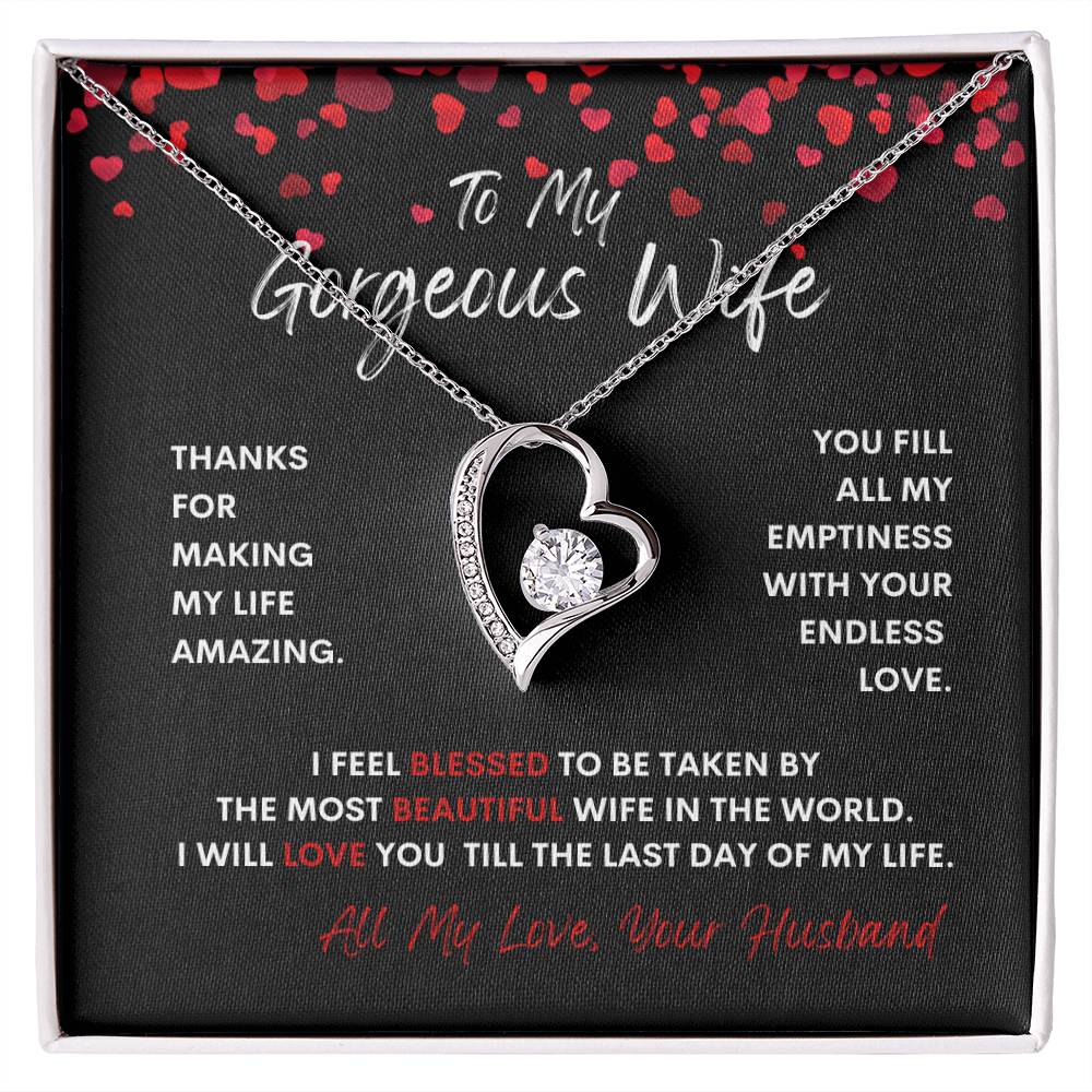 To My Gorgeous Wife|Forever Love Necklace|Valentine