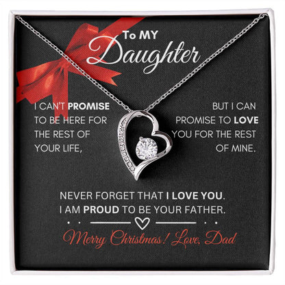 To My Daughter|Delicate Heart Necklace|Christmas From Dad