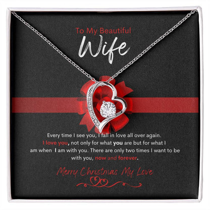 To My Beautiful Wife|Forever Love Necklace|Christmas