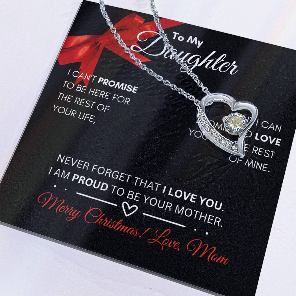 To My Daughter|Delicate Heart Necklace|Christmas From Mom