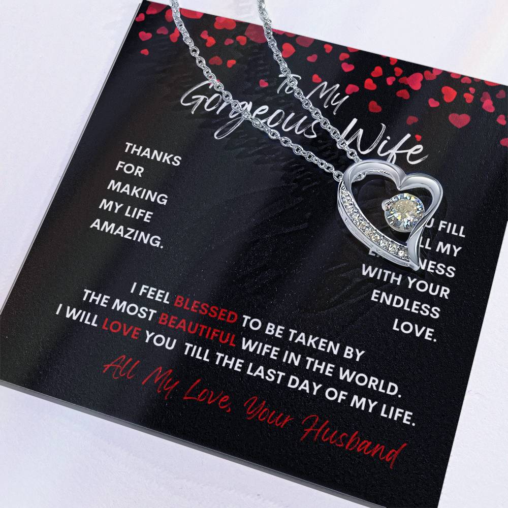 To My Gorgeous Wife|Forever Love Necklace|Valentine