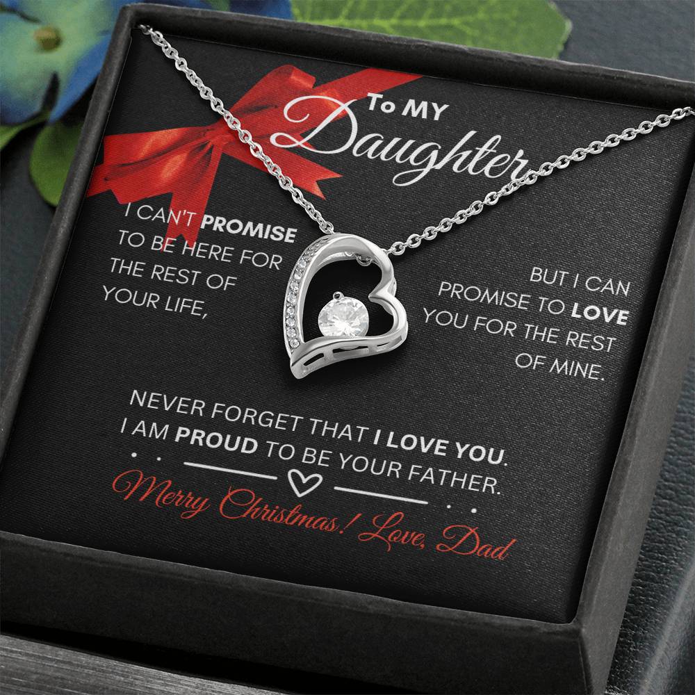 To My Daughter|Delicate Heart Necklace|Christmas From Dad