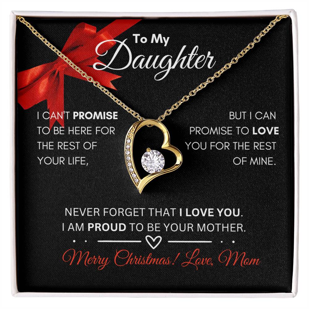 To My Daughter|Delicate Heart Necklace|Christmas From Mom