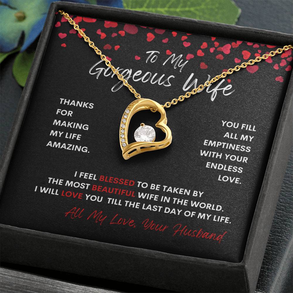 To My Gorgeous Wife|Forever Love Necklace|Valentine